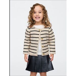 GAP Baby Button Cardigan In Bold Navy Stripe Size 5 Years GUC